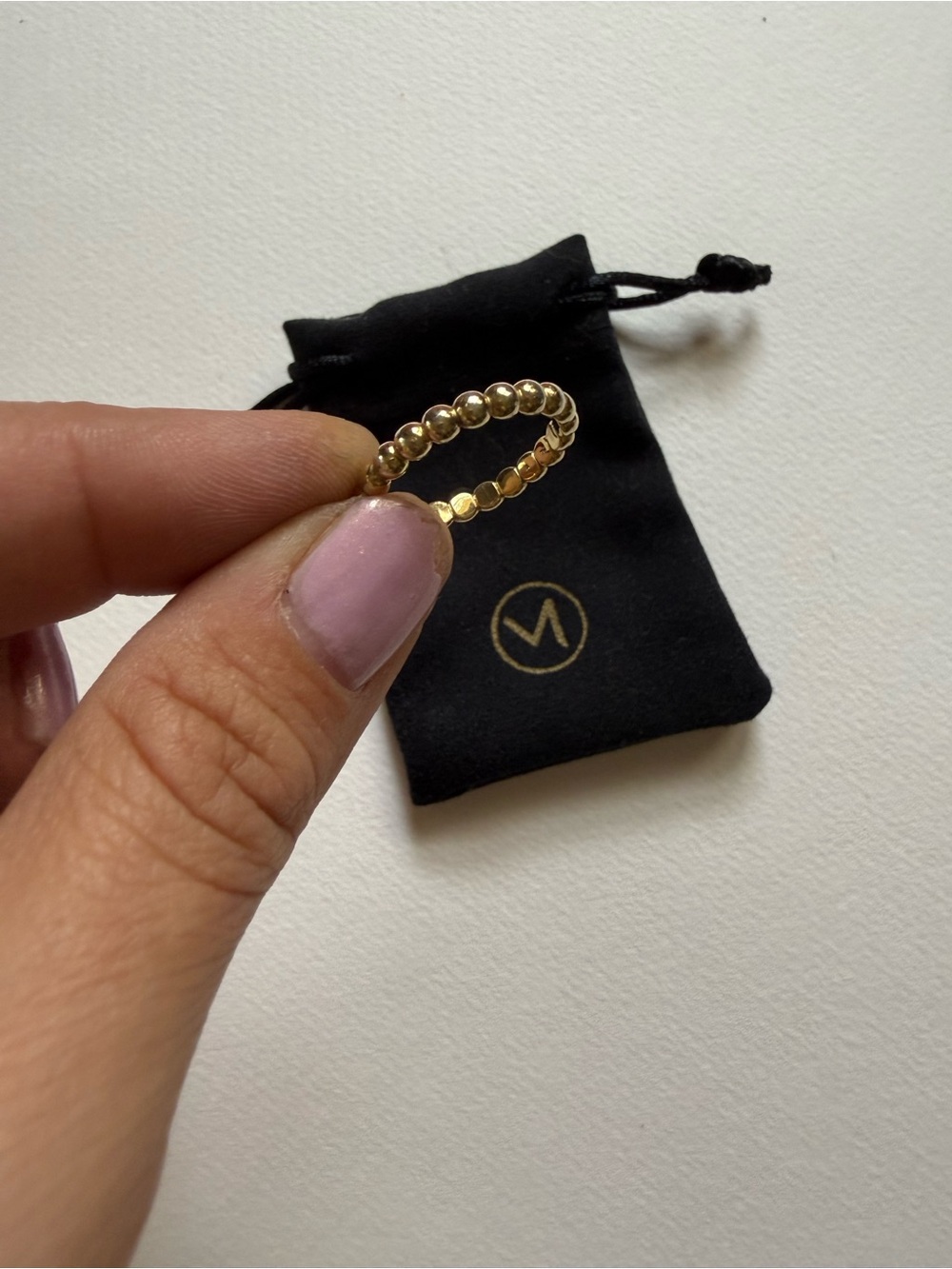 Mejuri Metallic Sphere Ring. 18k gold Vermeil. Good condition. With bag. Size 7 - Picture 4 of 4